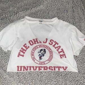 Pink Victoria’s Secret Ohio State crop top